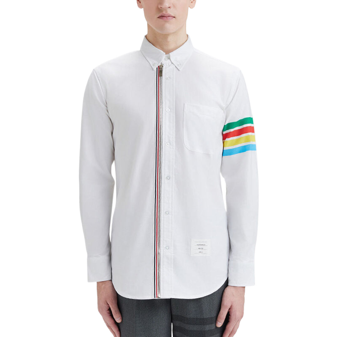 Thom BrowneMen's Business Oxford Shirt - 100% Cotton Button-Front Dress Shirt