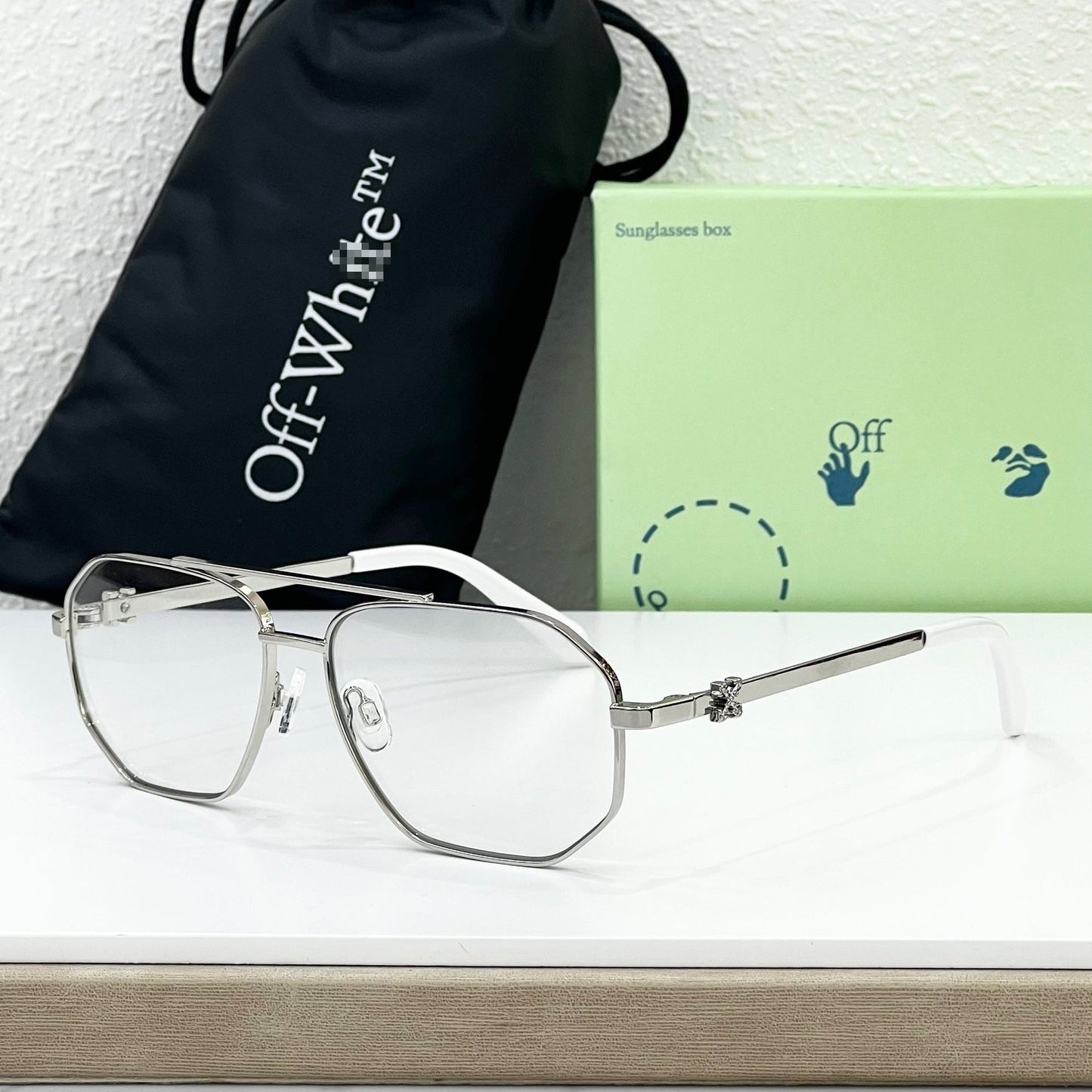 OFF-WHITE Signature Arrow Logo Sunglasses - Oversized Acetate Frame (8 Styles)