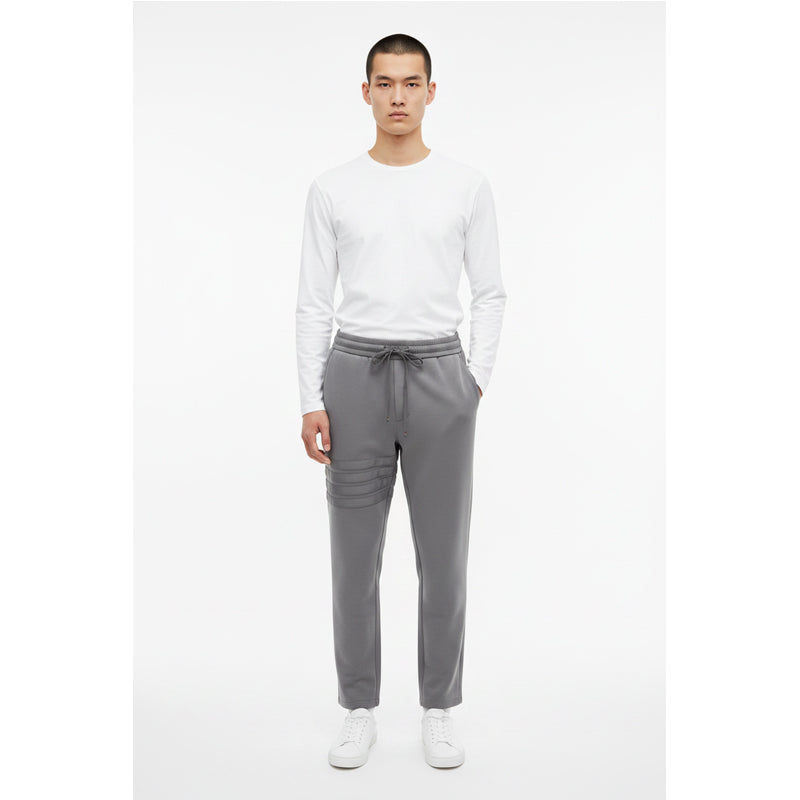 Four-Stripe Tech Fabric Straight-Leg Casual Trousers