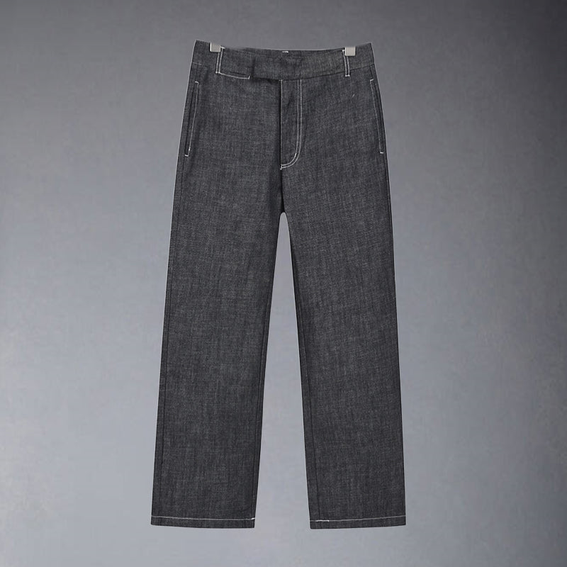 Thom BrowneMen's Straight Jeans - 100% Cotton with Adjustable Backstrap
