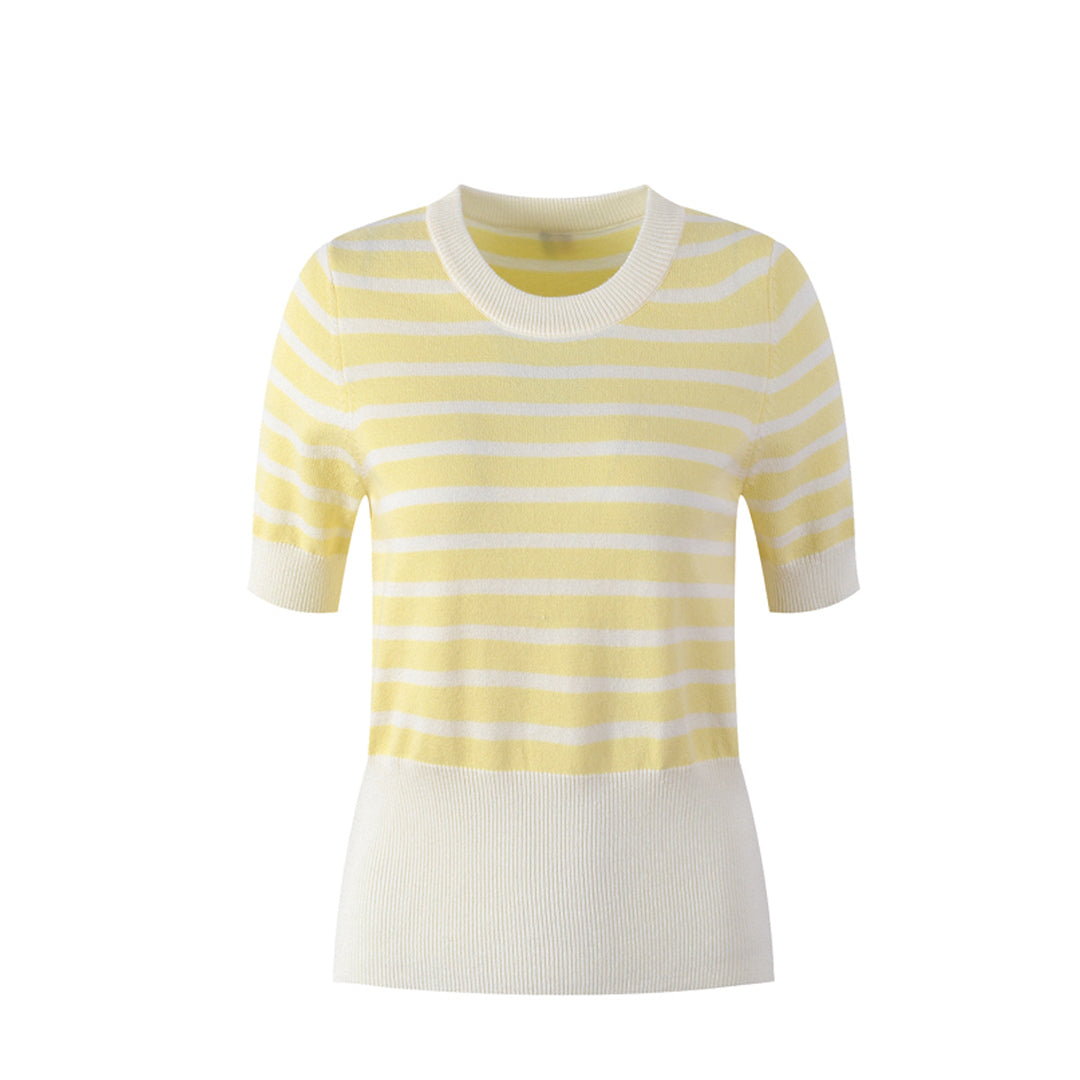Thom BrowneWomen's Striped T-Shirt - Grosgrain Trim Detail