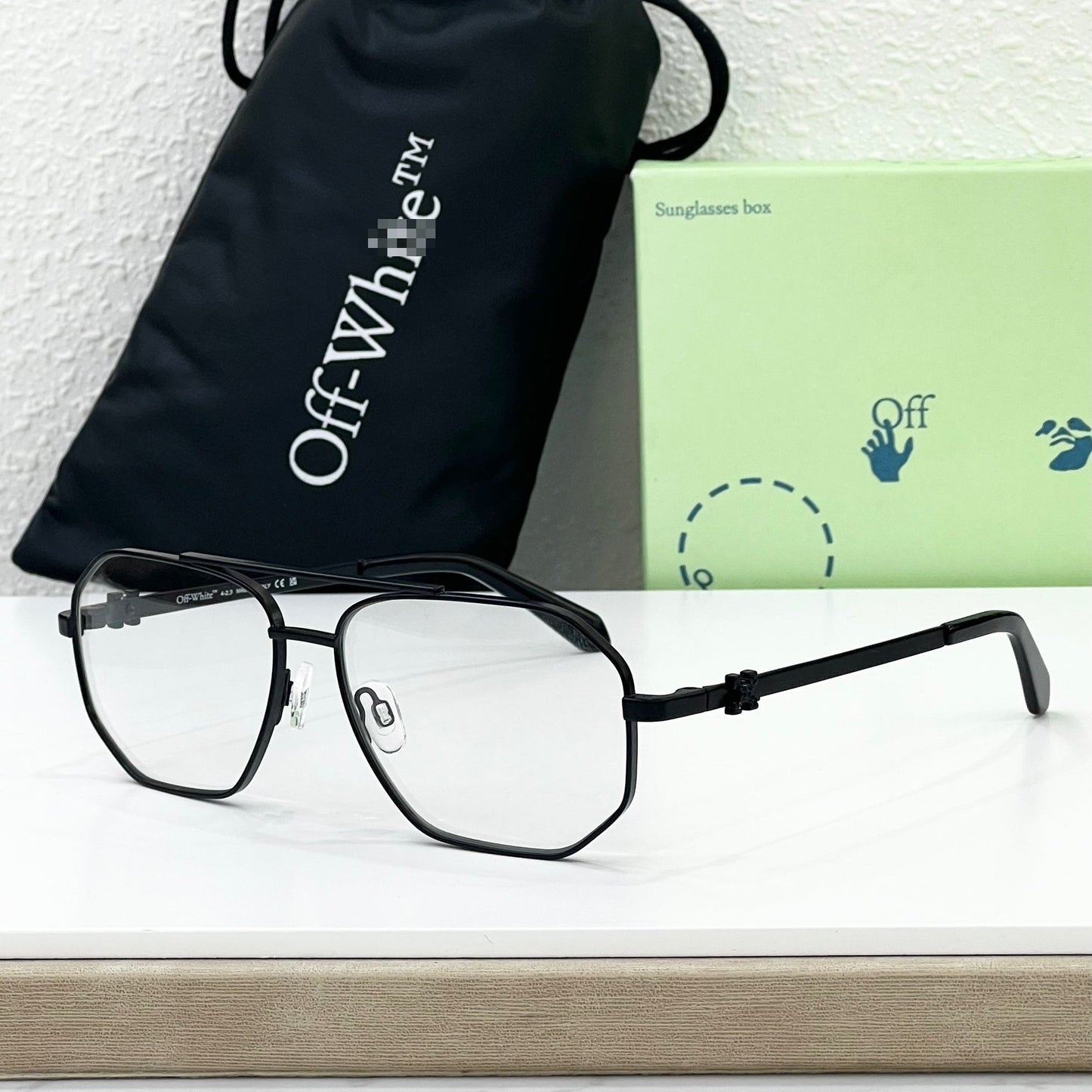 OFF-WHITE Signature Arrow Logo Sunglasses - Oversized Acetate Frame (8 Styles)