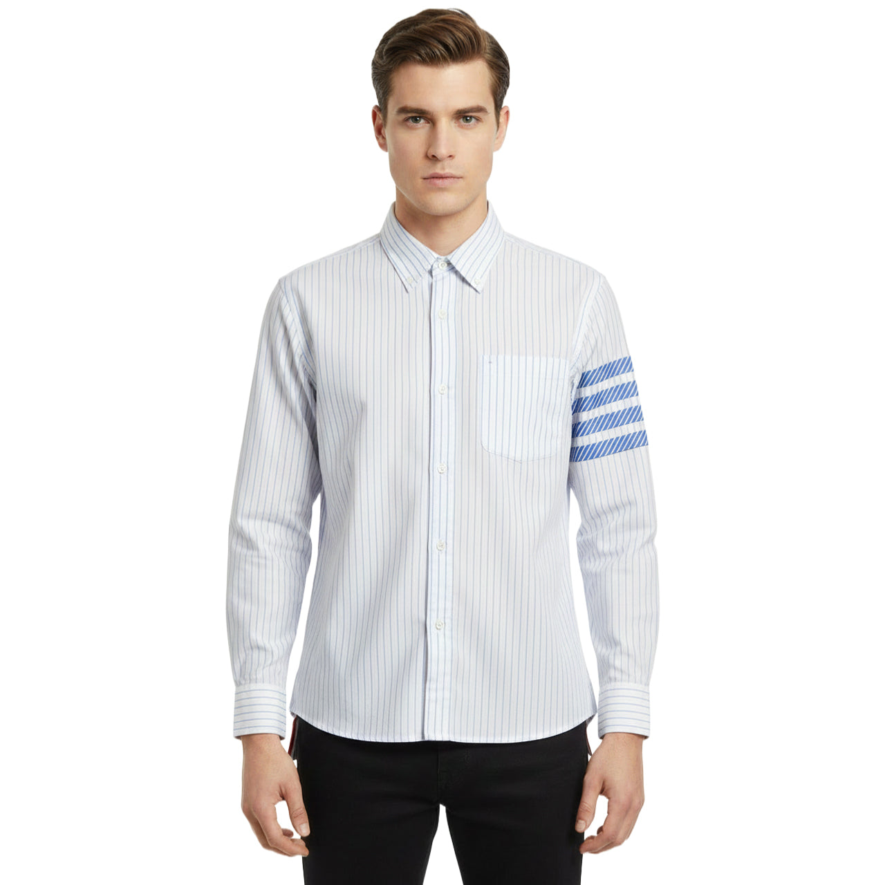 Thom Browne Men's Casual Business Shirt — 100% Cotton Button-Down Shirt