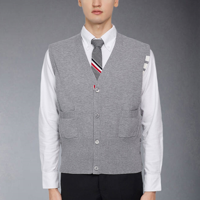 Classic V-Neck Knitted Cardigan Sweater