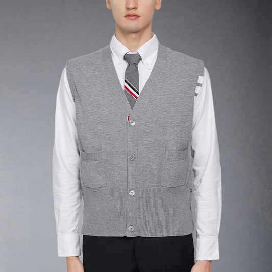 Classic V-Neck Knitted Cardigan Sweater