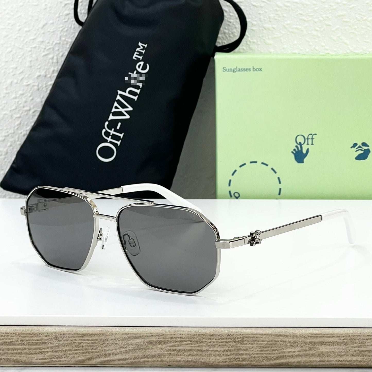 OFF-WHITE Signature Arrow Logo Sunglasses - Oversized Acetate Frame (8 Styles)