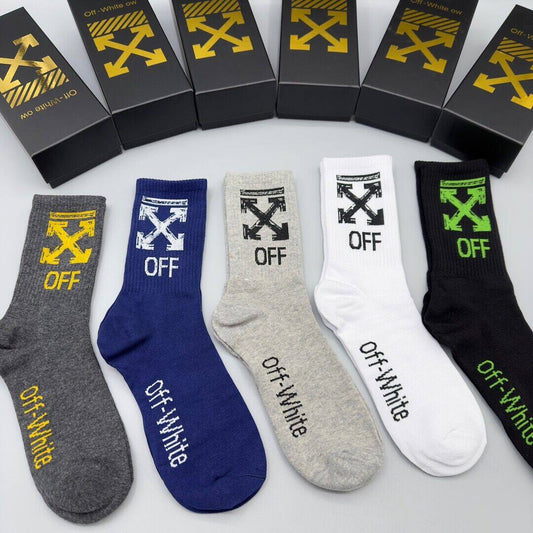 OFF-WHITE  Pure Cotton Mid-Length Socks