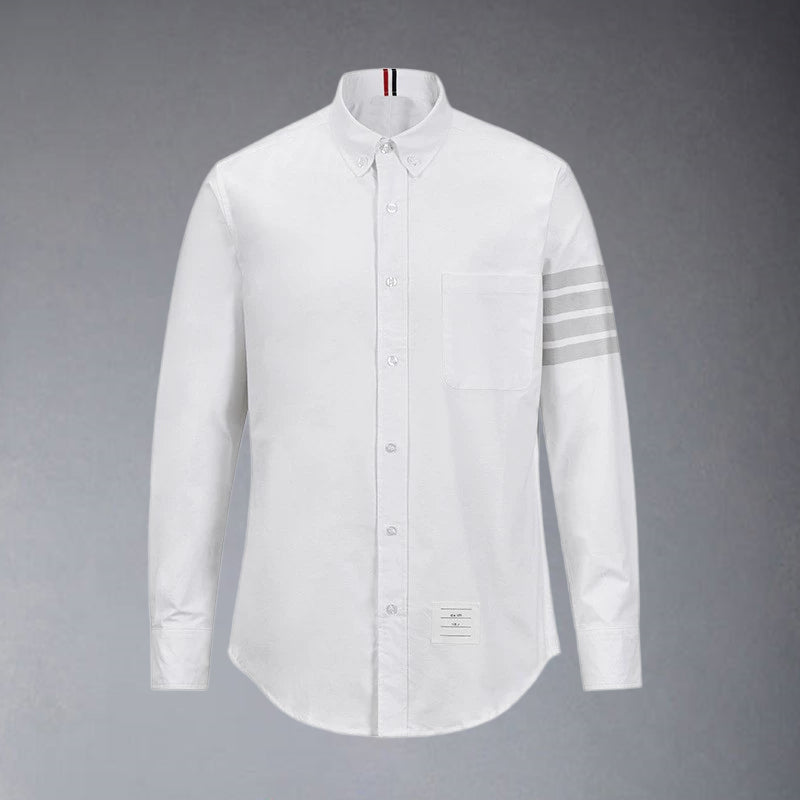Thom BrowneMen's Oxford Elastic Business Shirt - Premium Cotton Dress Shirt