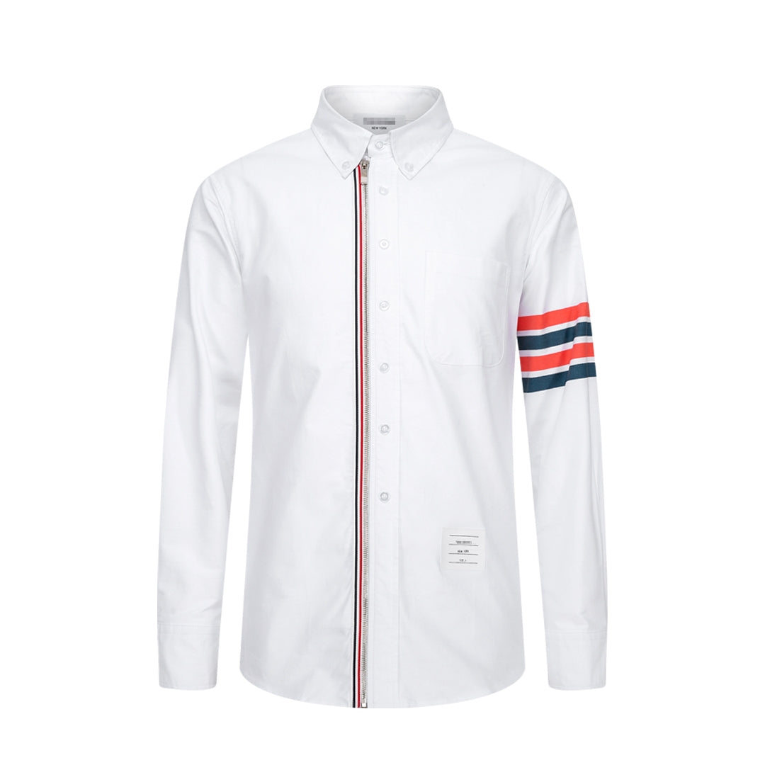 Thom BrowneMen's Business Oxford Shirt - 100% Cotton Button-Front Dress Shirt
