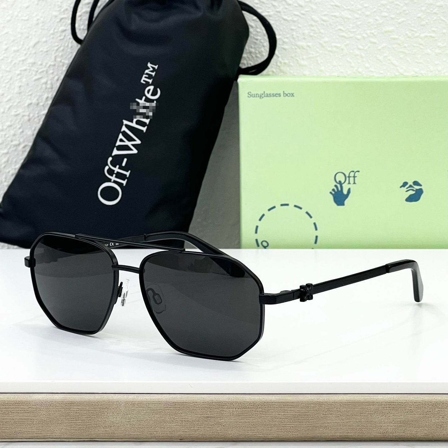 OFF-WHITE Signature Arrow Logo Sunglasses - Oversized Acetate Frame (8 Styles)