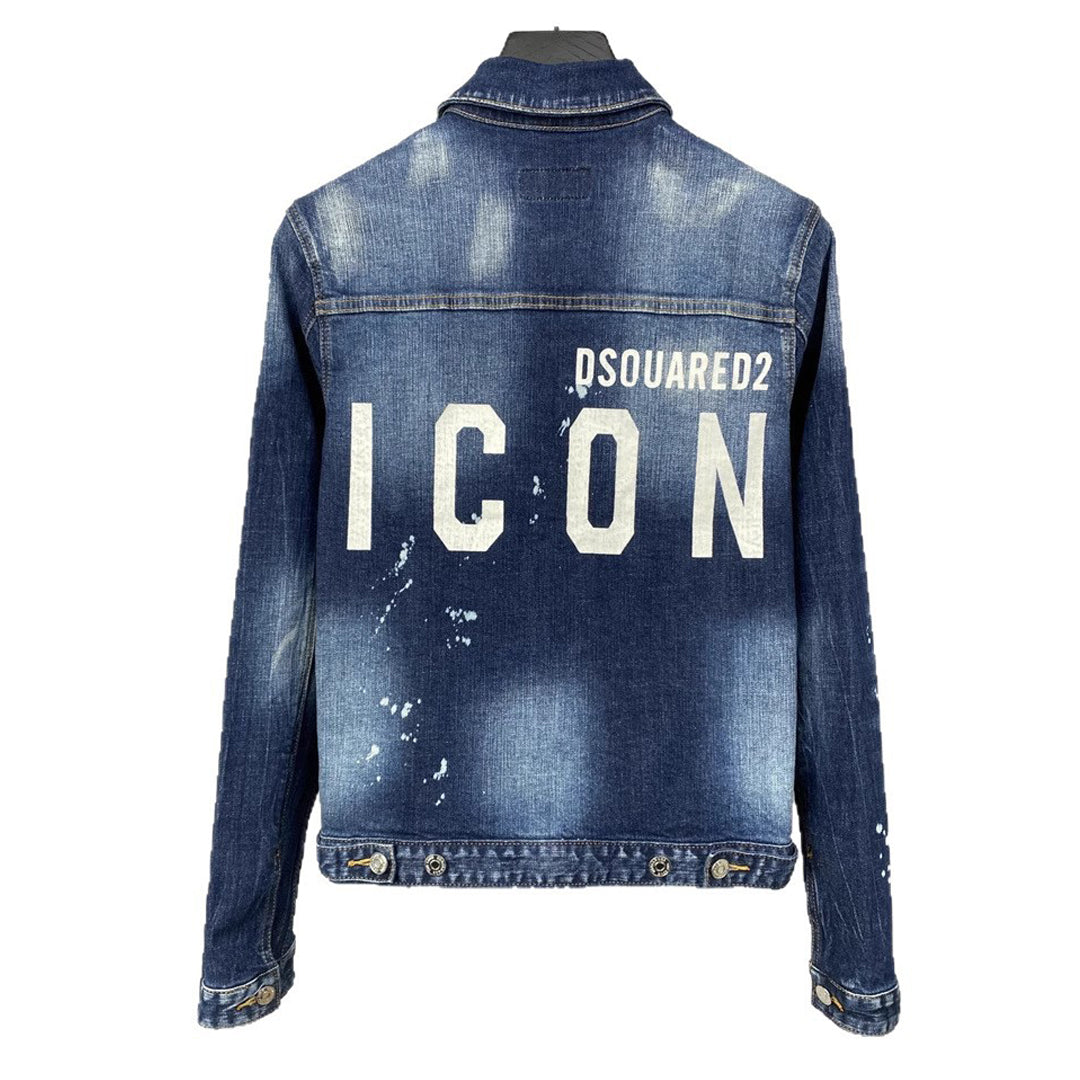 DSQ2 Men's Slim-Fit Denim Jacket | Premium Cotton Stretch