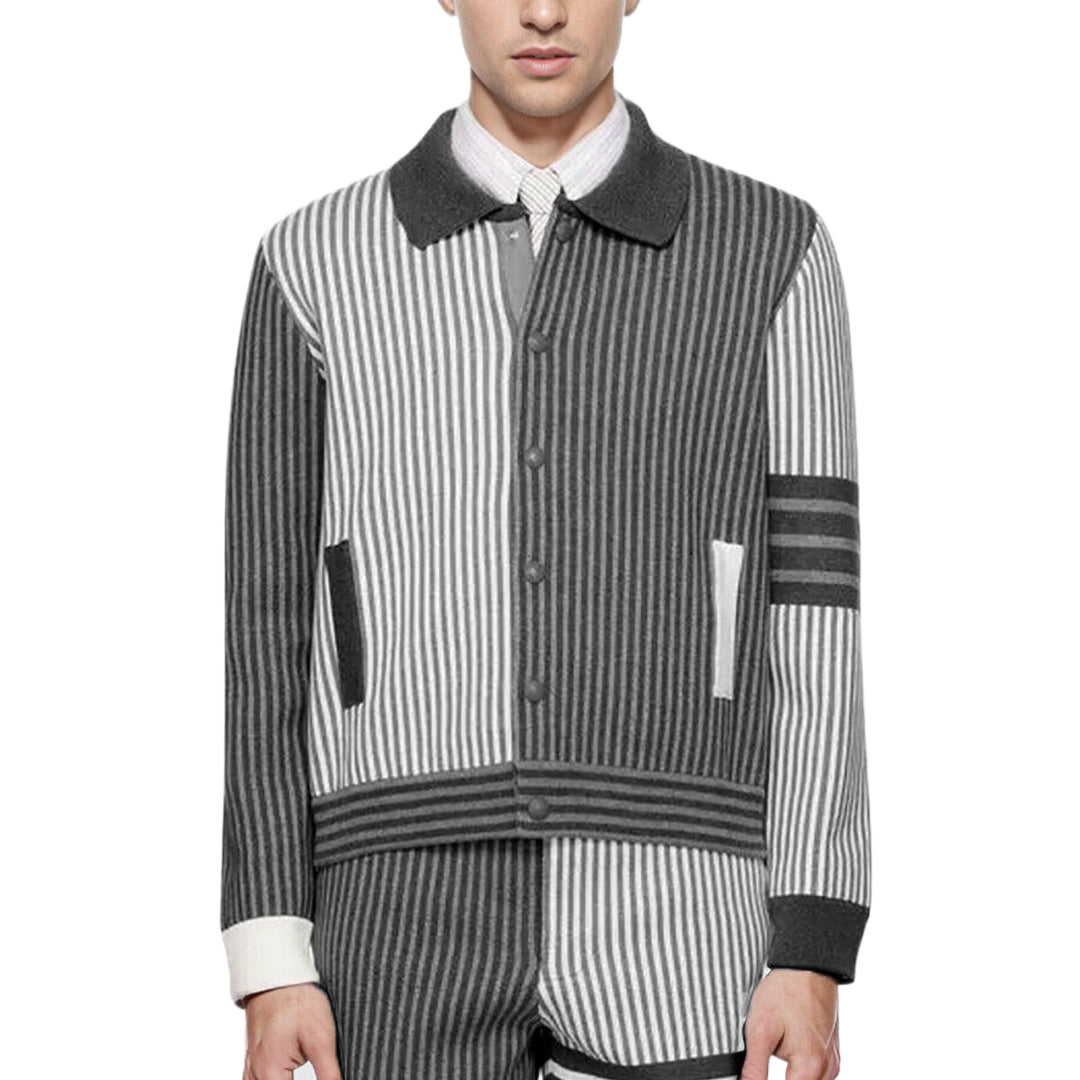Thom BrownePremium 4-Bar Wool Blend Cardigan - 80% Virgin Wool