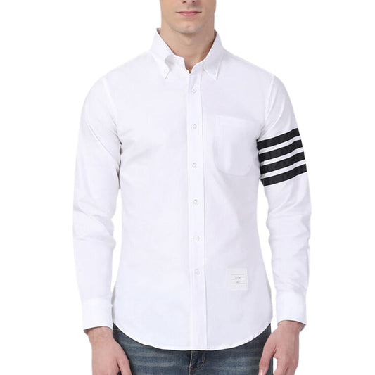 Thom BrowneMen's Classic 4-Bar Casual Oxford Elastic Shirt