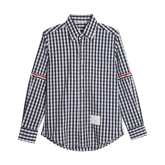 Men's 100% Cotton Business Shirt in Gray & Light Blue - Modern Professional Dress Shirt