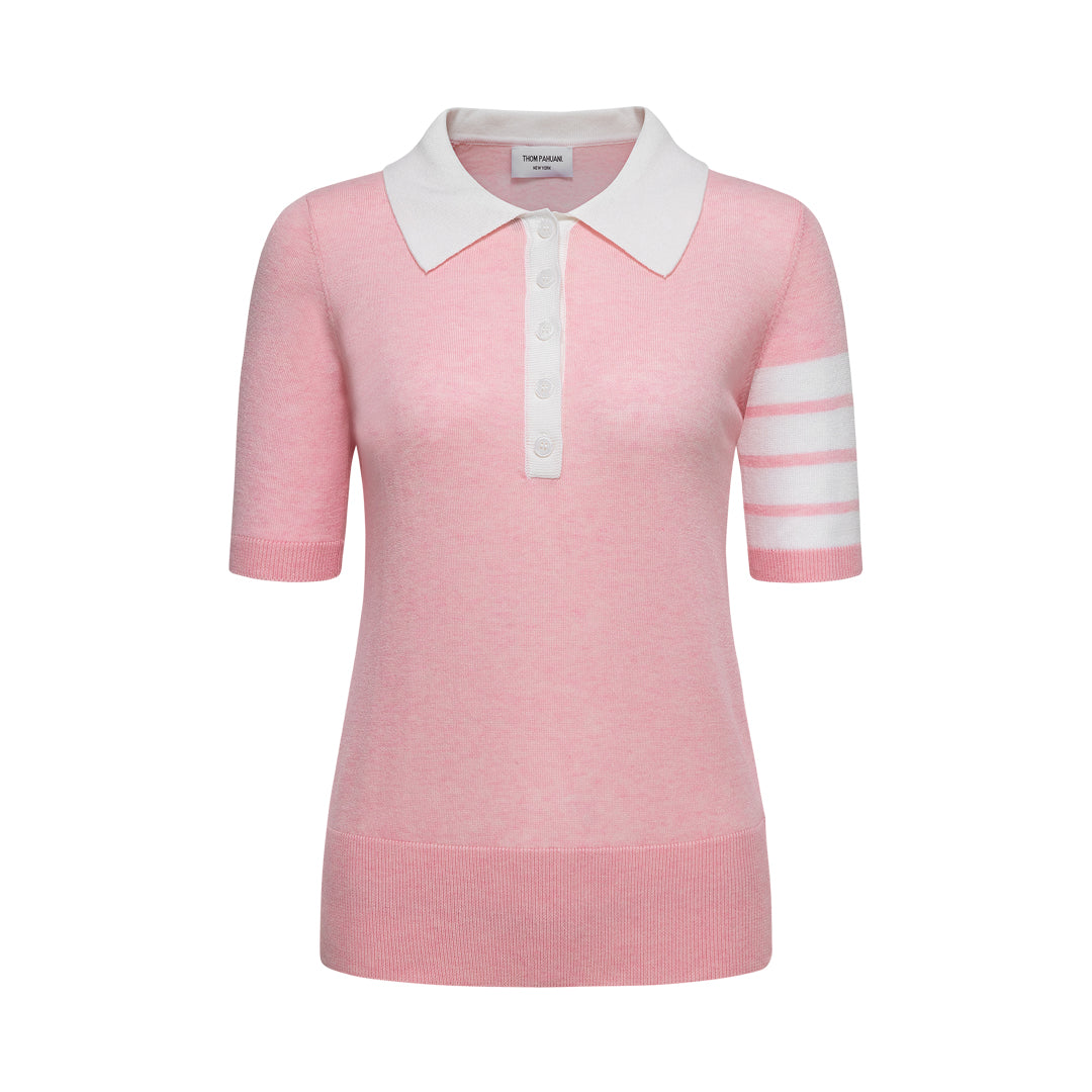 Thom BrowneWomen's Floral Print Polo Shirt - Premium Cotton Blend