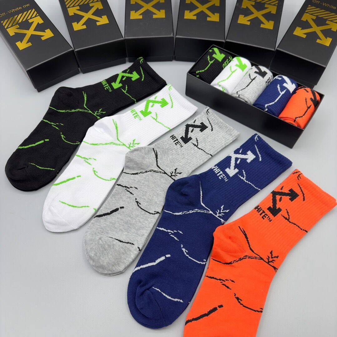 OFF-WHITEPure Cotton Mid-Length Socks