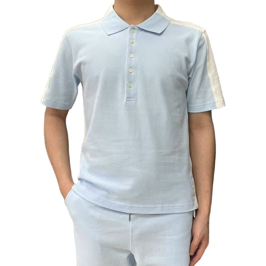 Men's Colorblock Polo Shirt | V-Neck | 4-Bar Detail | Bold Style