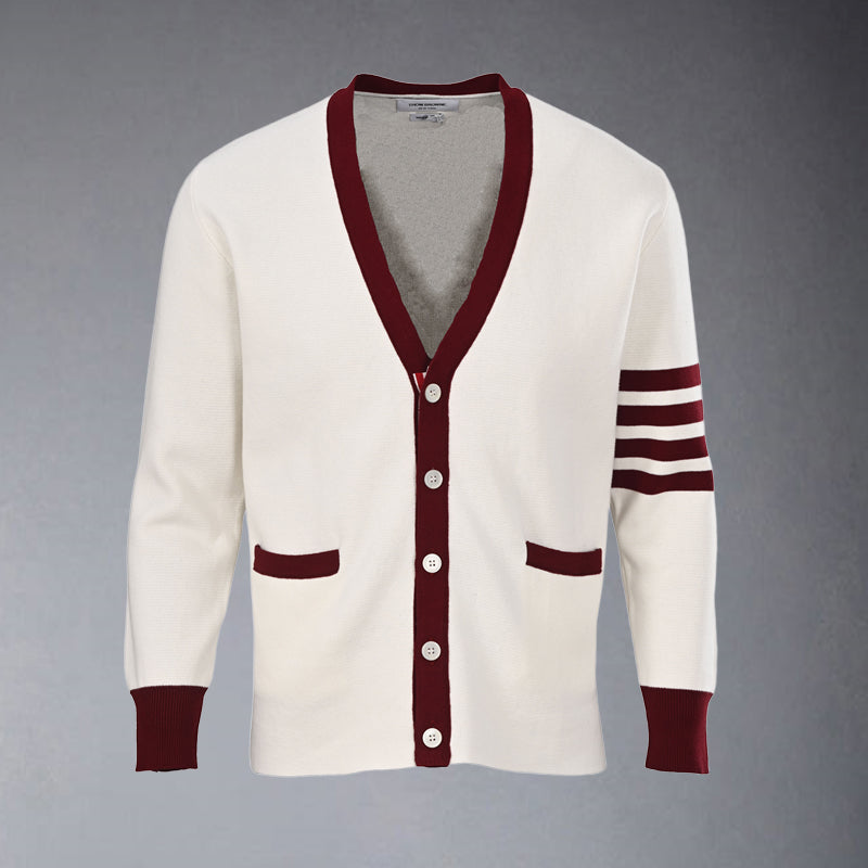 Thom BrowneClassic V-Neck Knitted Cardigan Sweater