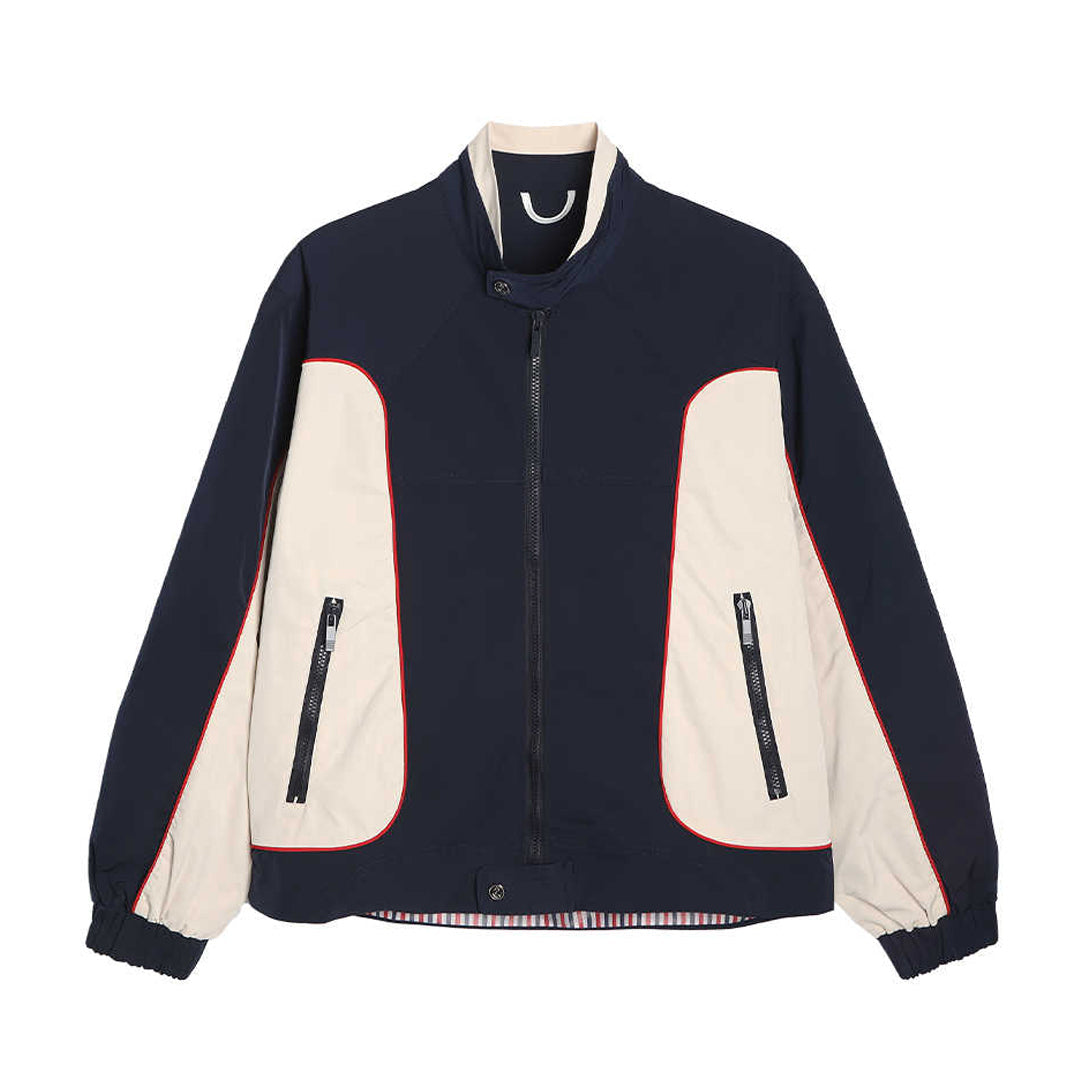 Color Block Jacket with Signature Grosgrain Detail
