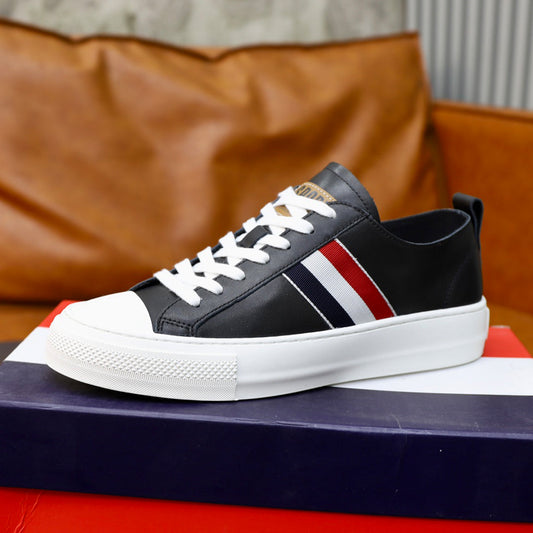 Thom BrowneMen's Classic Leather Sneakers - Premium Cowhide Low-Top Casual Shoes