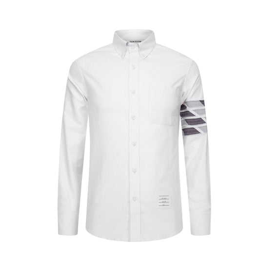 Thom BrowneMen's Business Oxford Shirt - 100% Cotton Button-Front Dress Shirt