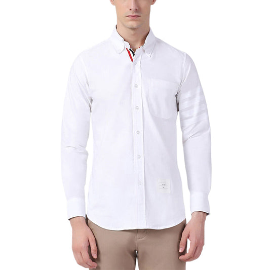 Men's Classic 4-Bar Casual Oxford Elastic Shirt