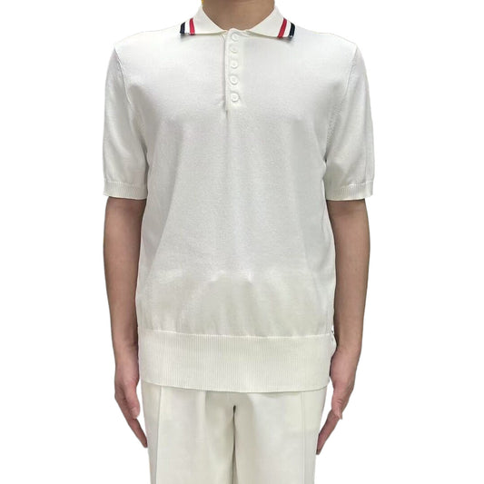 Thom BrowneMen's Heritage Knit Polo Shirt | 4-Bar Detail | Premium Grosgrain