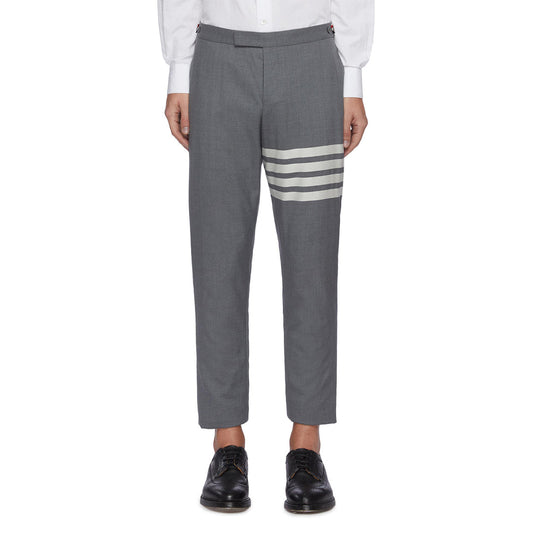 Thom Browne Men's Casual Trousers - 100% Wool with Adjustable Backstrap