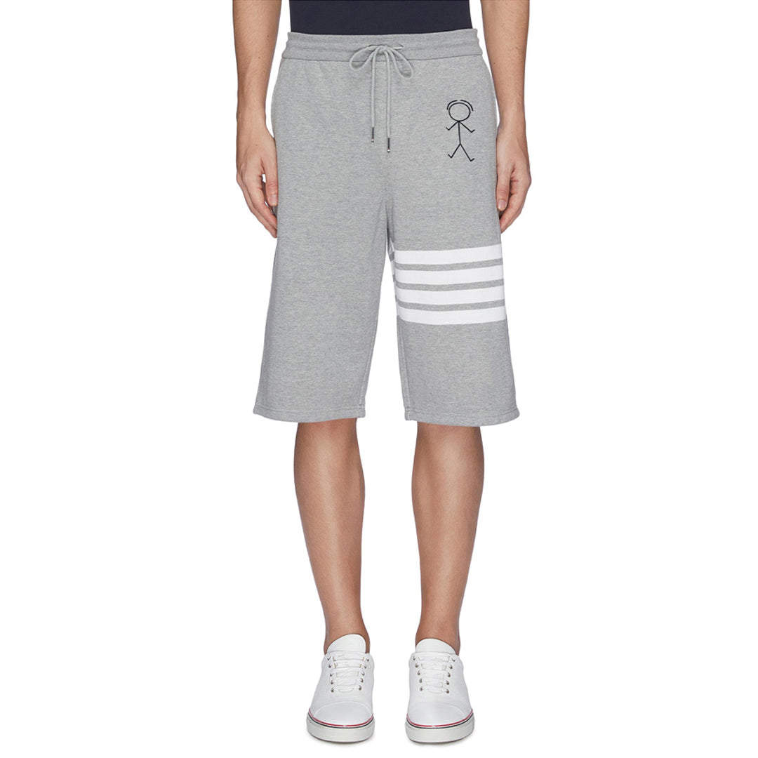 Thom BrowneMen's Sports Shorts - 100% Cotton Made in Japan with 4-Bar Detail