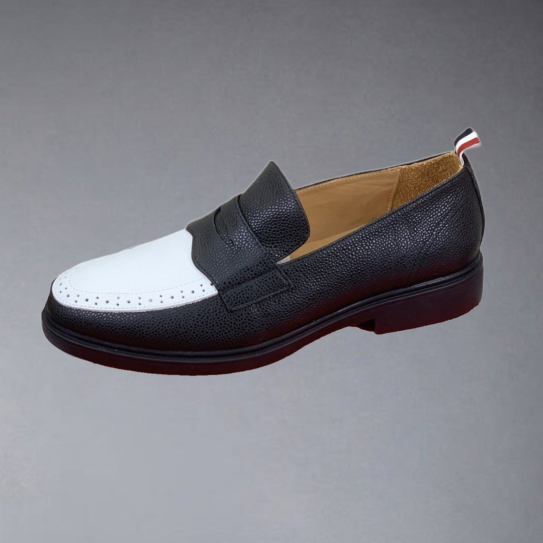 Thom BrowneMen's Premium Leather Dress Shoes - Handcrafted Cowhide Formal Shoes with Grosgrain Detail