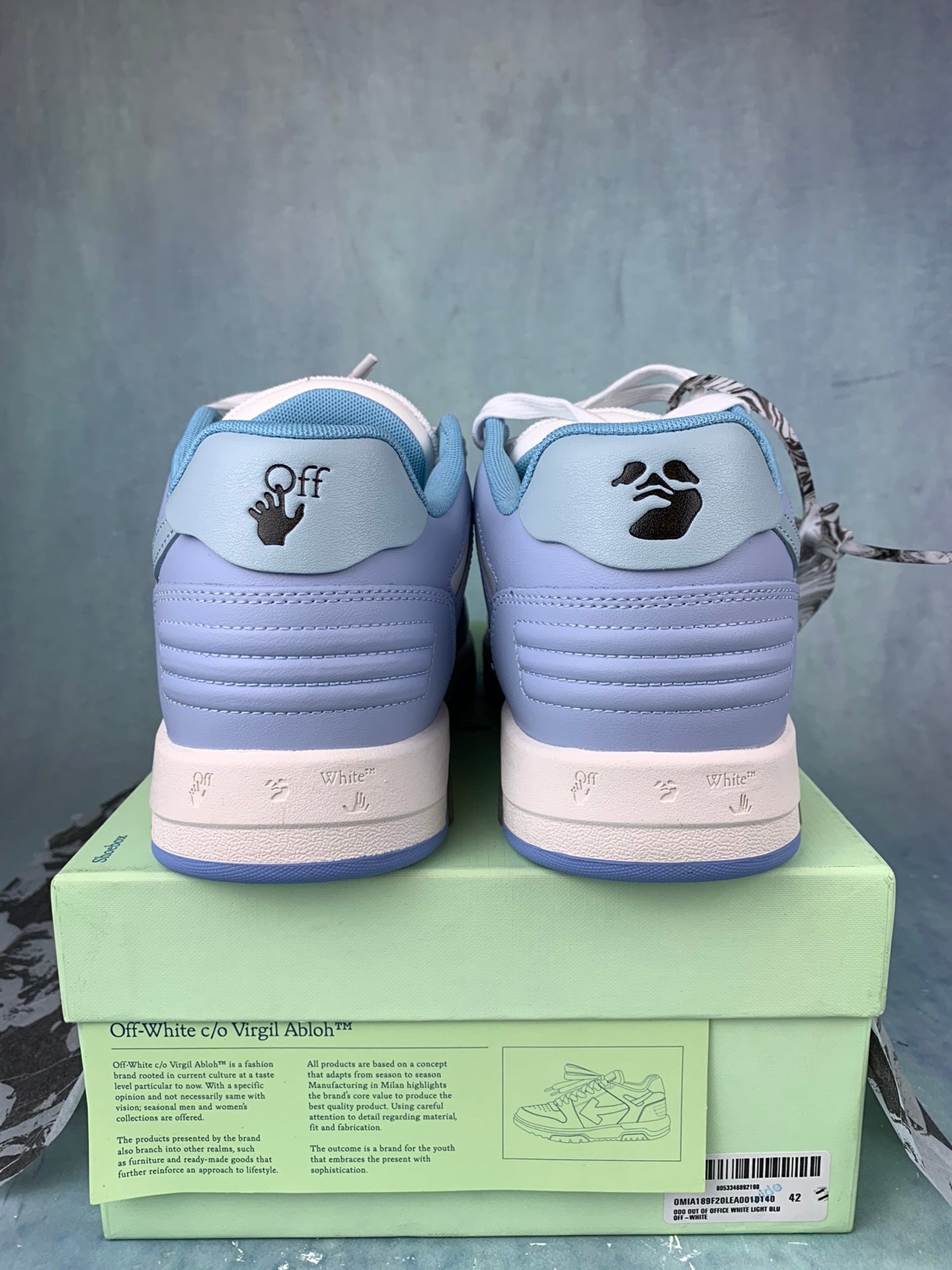 Off-White White and Blue Sneakers