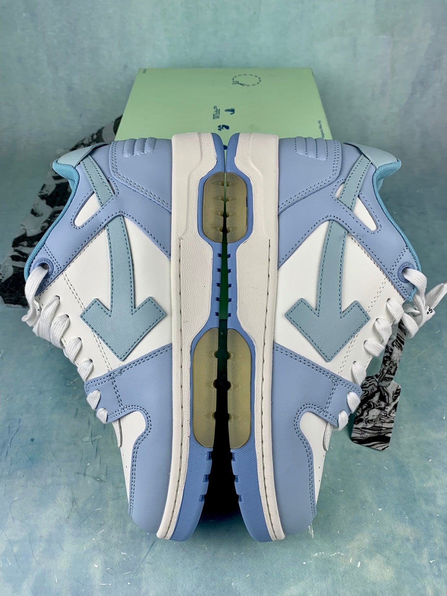 Off-White White and Blue Sneakers