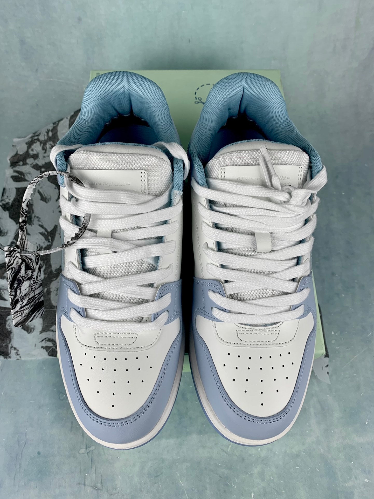 Off-White White and Blue Sneakers