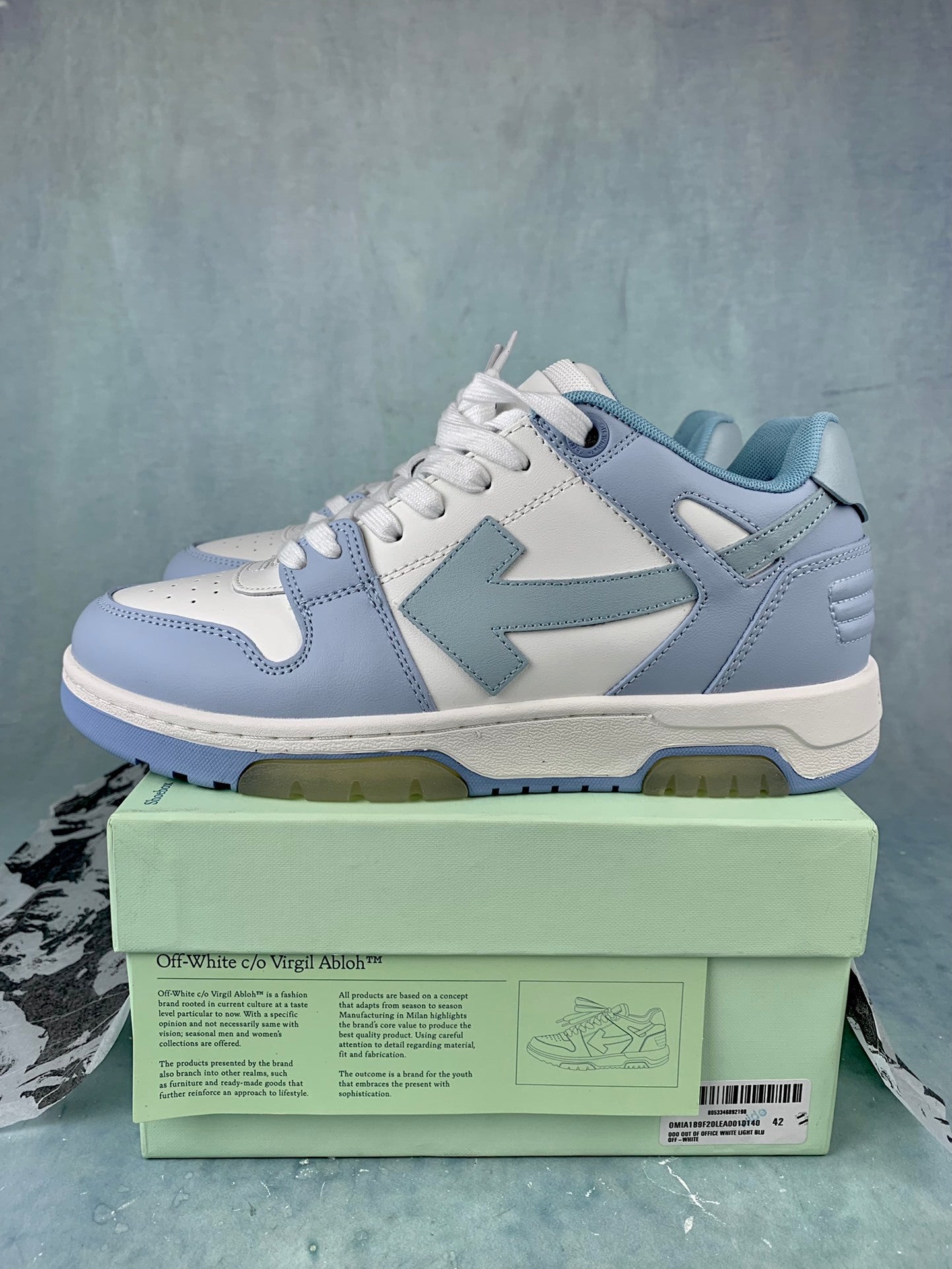 Off-White White and Blue Sneakers