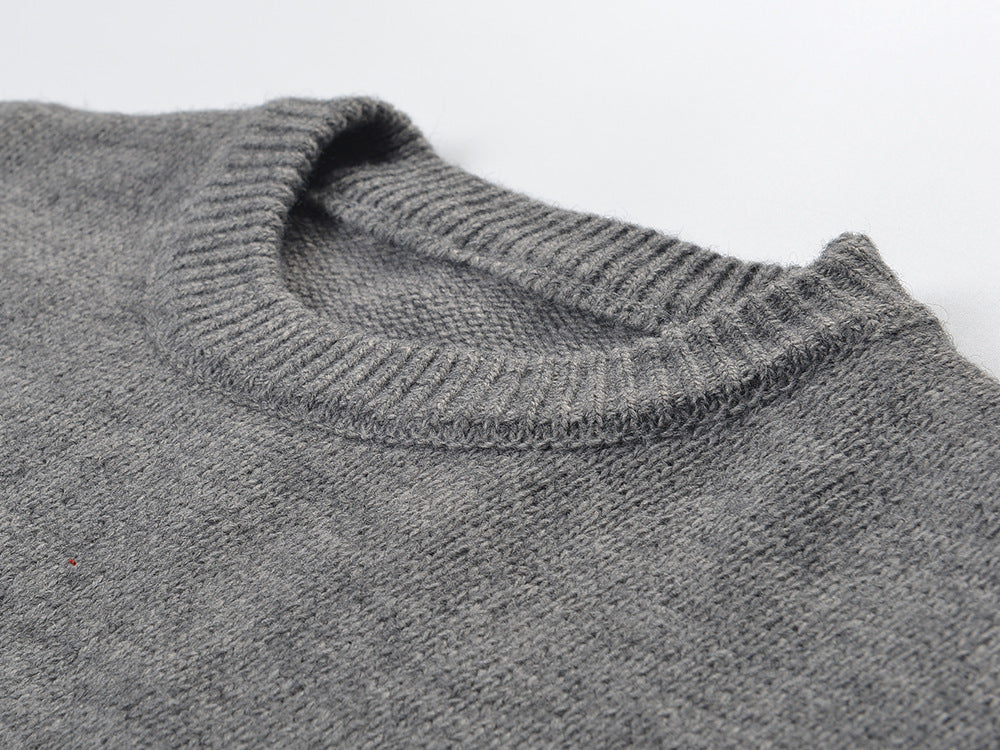 Thom BrowneWomen's Wool Cotton Crew Neck Sweater - Button Front | Japanese Made