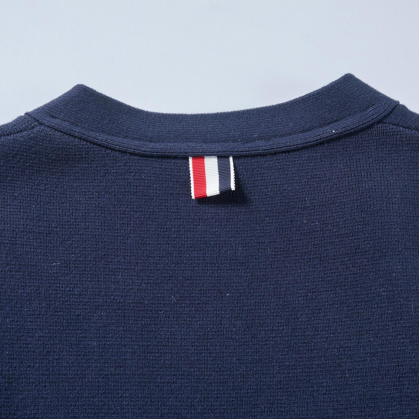 Women's Cotton Cardigan - V-Neck with Striped Grosgrain Detail & 4-Bar Sleeve