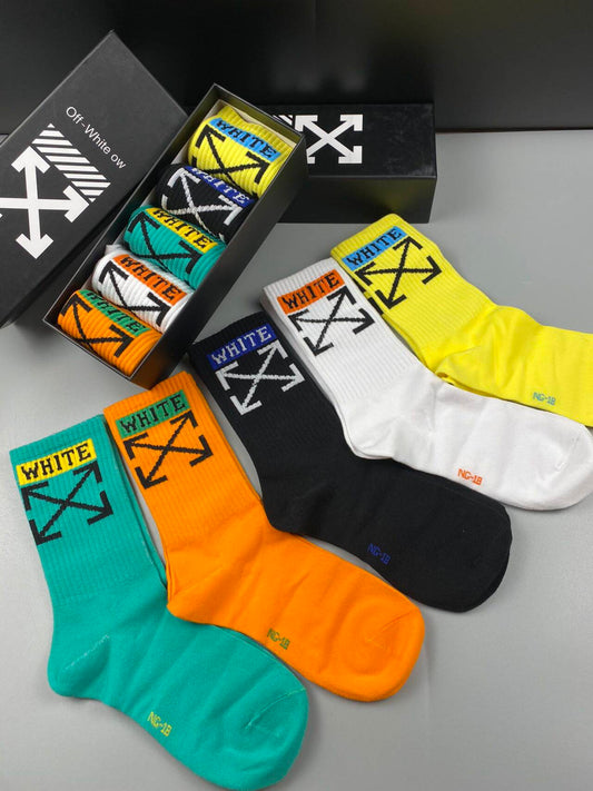 OFF-WHITE Pure Cotton Mid-Length Socks