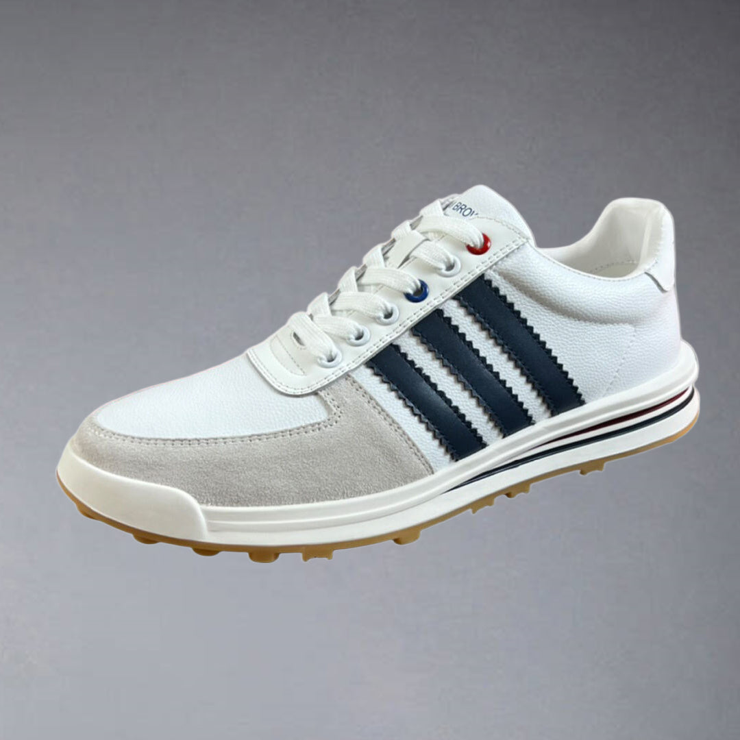 Thom BrowneMen's Premium Leather Sneakers - Handcrafted Cowhide Low-Top Casual Shoes with Grosgrain Detail