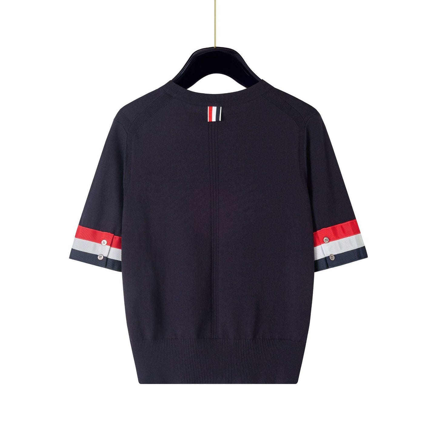 Thom BrowneSoft Knitted Cotton T-Shirt - Classic Button-Front Design