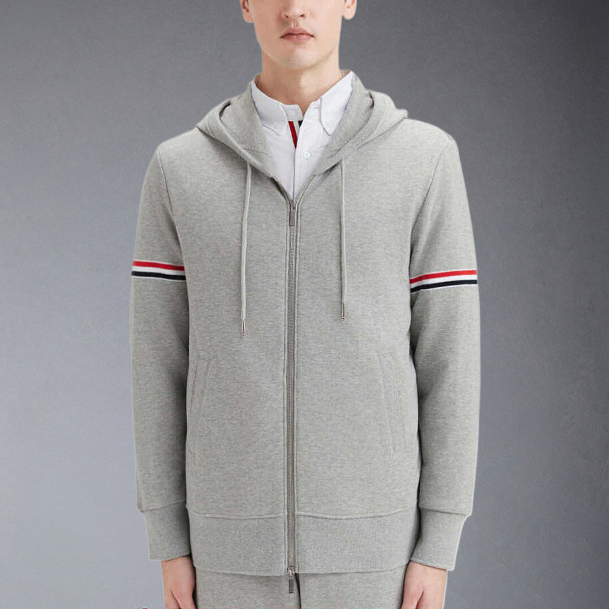 Rainbow Stripe Hoodie - Premium Athletic Zip-Up
