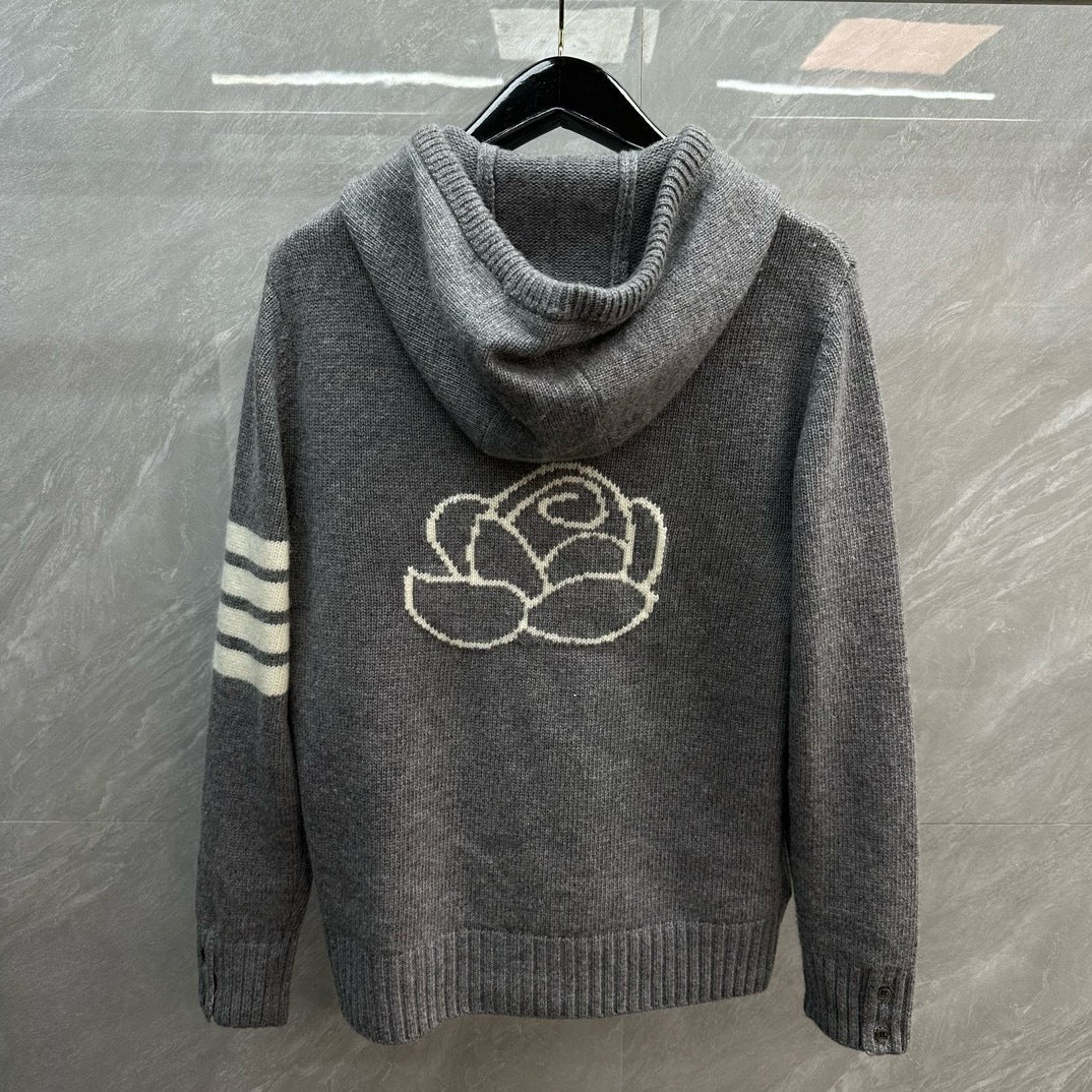 Thom BrownePremium Thick Cotton Wool Hooded Cardigan - Unisex (3 Colors)