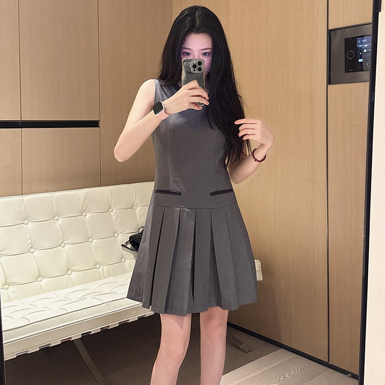 Thom BrowneWomen's Cotton Vest Dress - Partial Button Front | Made in Japan