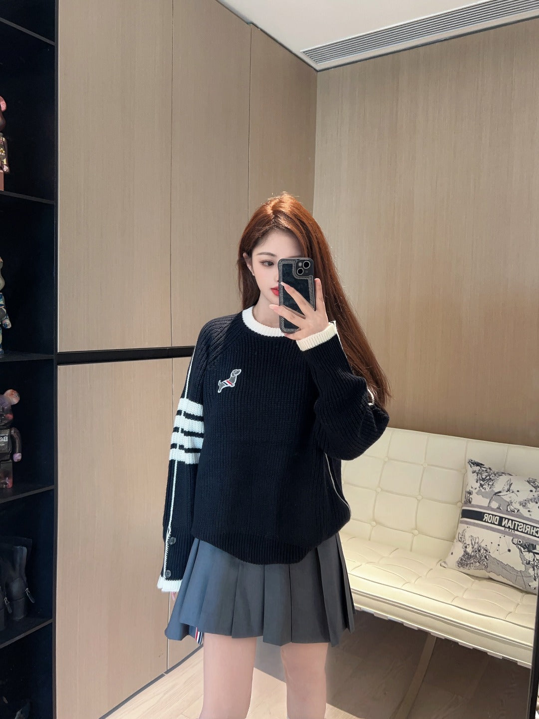 Japanese Cotton Pullover Sweater - Partial Button Front