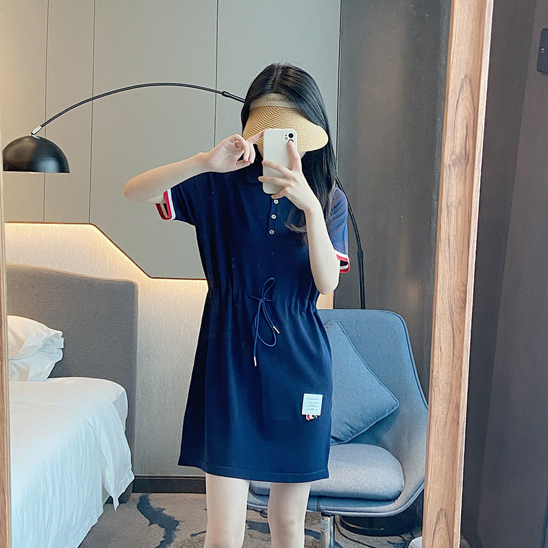 Women's Cotton Ice Silk Dress - Partial Button Front | Made in Japan