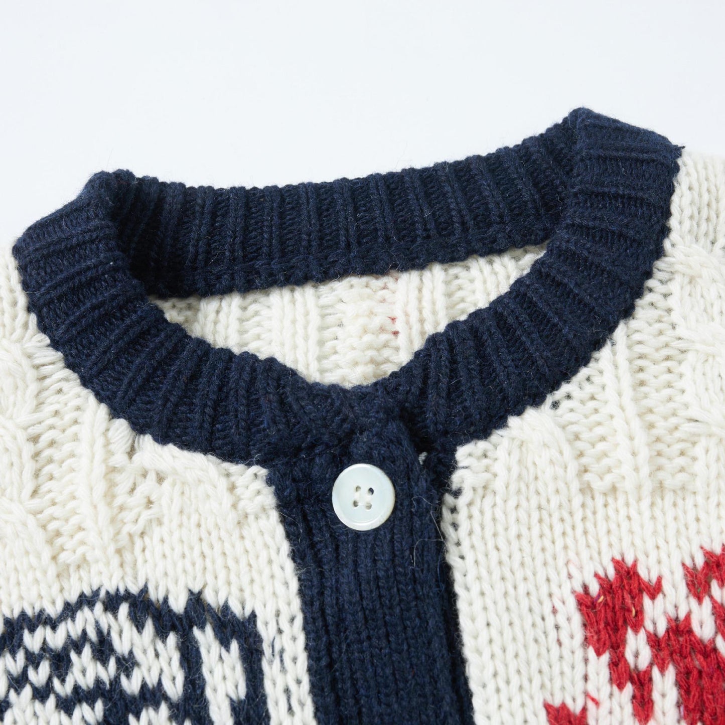 Women's Rose Knit Cardigan - Japanese Wool Partial Button Front Sweater