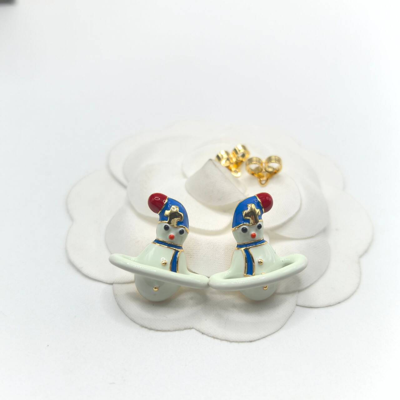 Vivienne Westwood Snowman Stud Earrings + Necklace