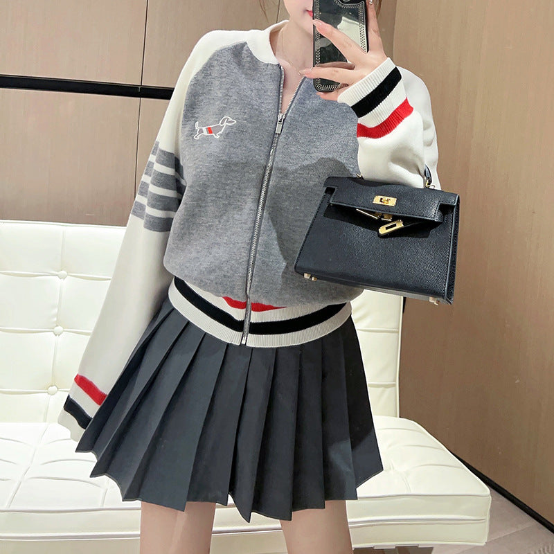 Puppy Zipper Cardigan