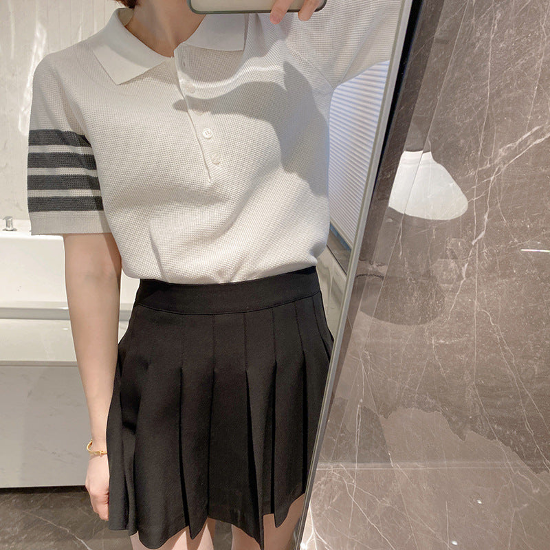 Thom BrowneTextured Waffle Cotton T-Shirt - Japanese Crafted Button-Front Tee