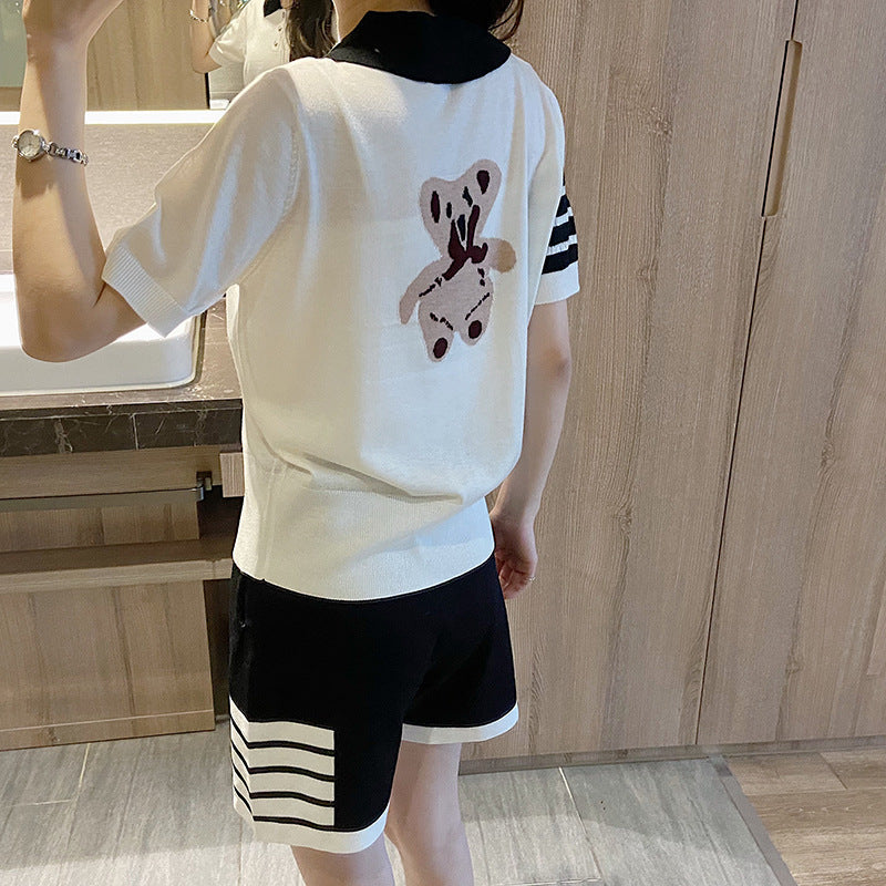 Thom BrowneWomen's Bear Graphic Short Sleeve T-Shirt - Japanese Cotton