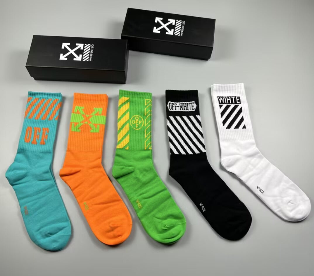 OFF-WHITE  Pure Cotton Mid-Length Socks